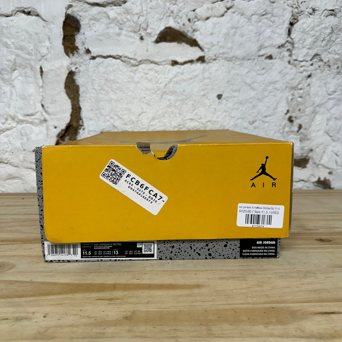 Air Jordan 6 Yellow Ochre Sz 11.5