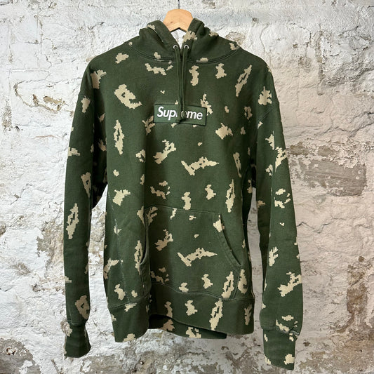 Supreme Green Box Logo Hoodie Digi Camo Sz M