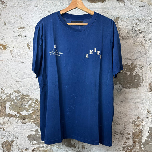 Amiri Cracked White Spell Blue T-Shirt Sz L