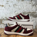 Gucci Screener GG Monogram Maroon White Sneaker Sz 8.5