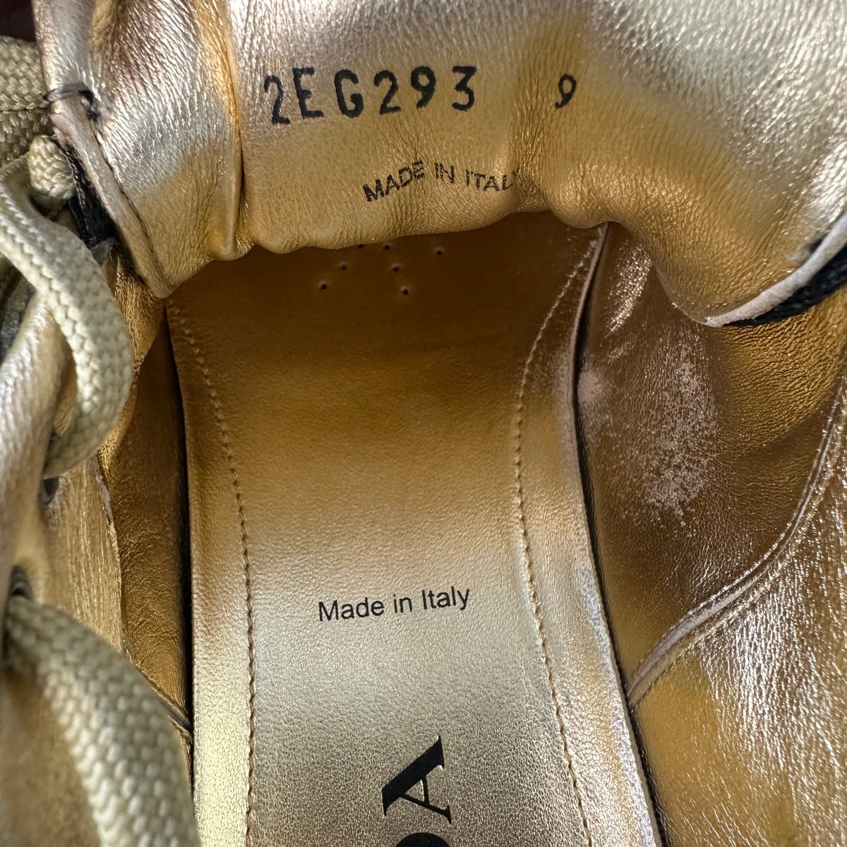 Prada Cloudbust Thunder Black Gold Patent Sneaker Sz 9