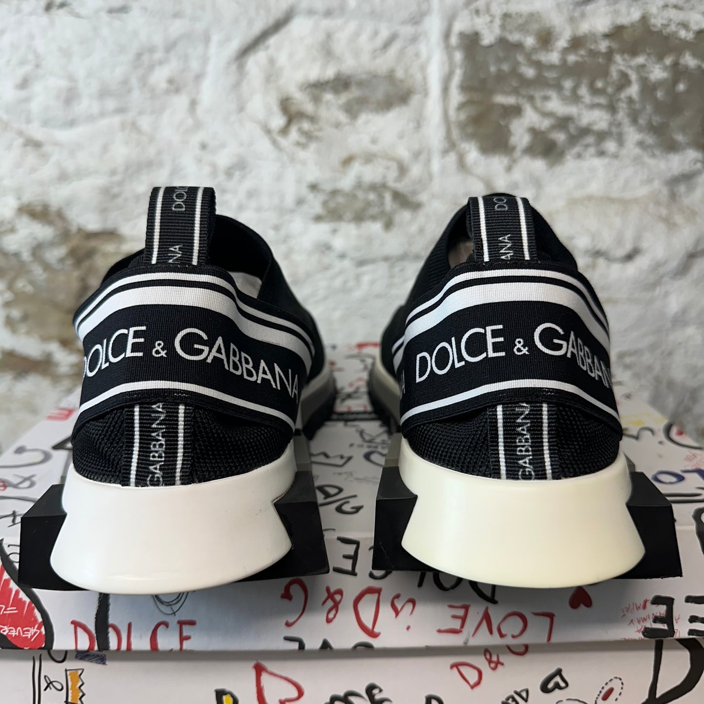 Dolce Gabbana Black White Sorrento Sneaker Sz 10 (43)
