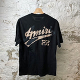 Amiri White Baseball Spellout T-shirt Black Sz XS