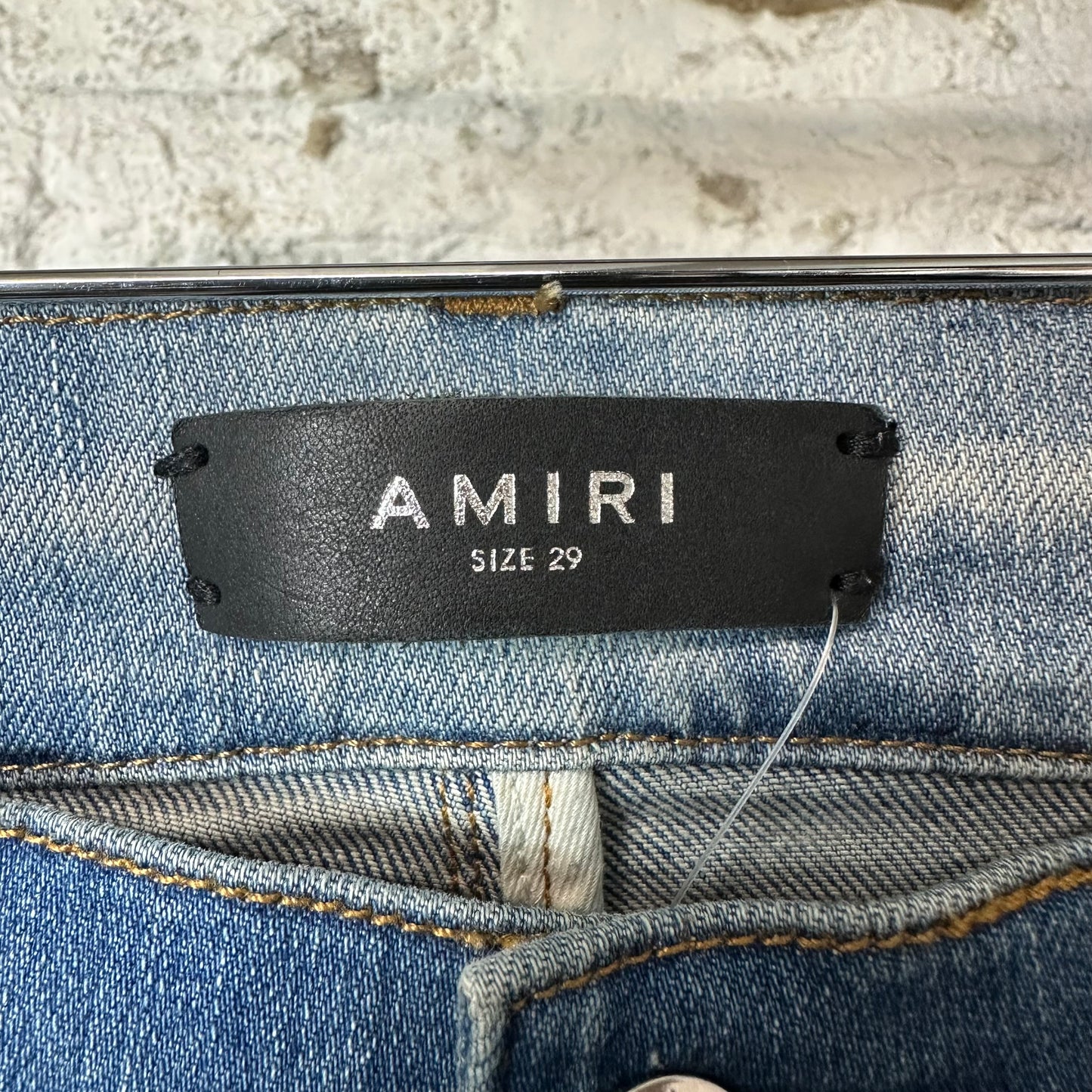 Amiri MX1 Sky Blue Cream Blue Denim Jeans Sz 29