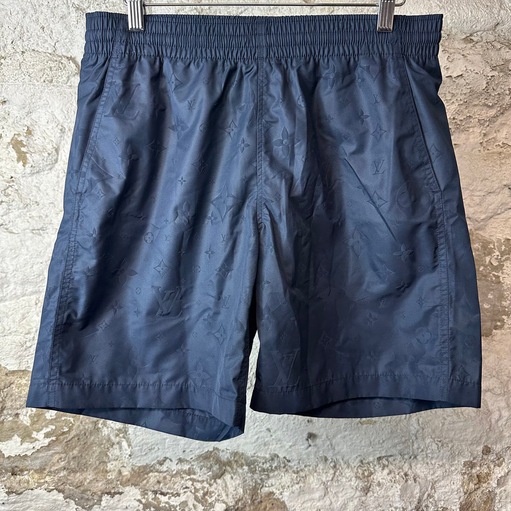 Louis Vuitton Navy Monogram Swim Trunks Sz S