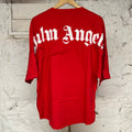 Palm Angels White Red Oversized T-shirt Sz S