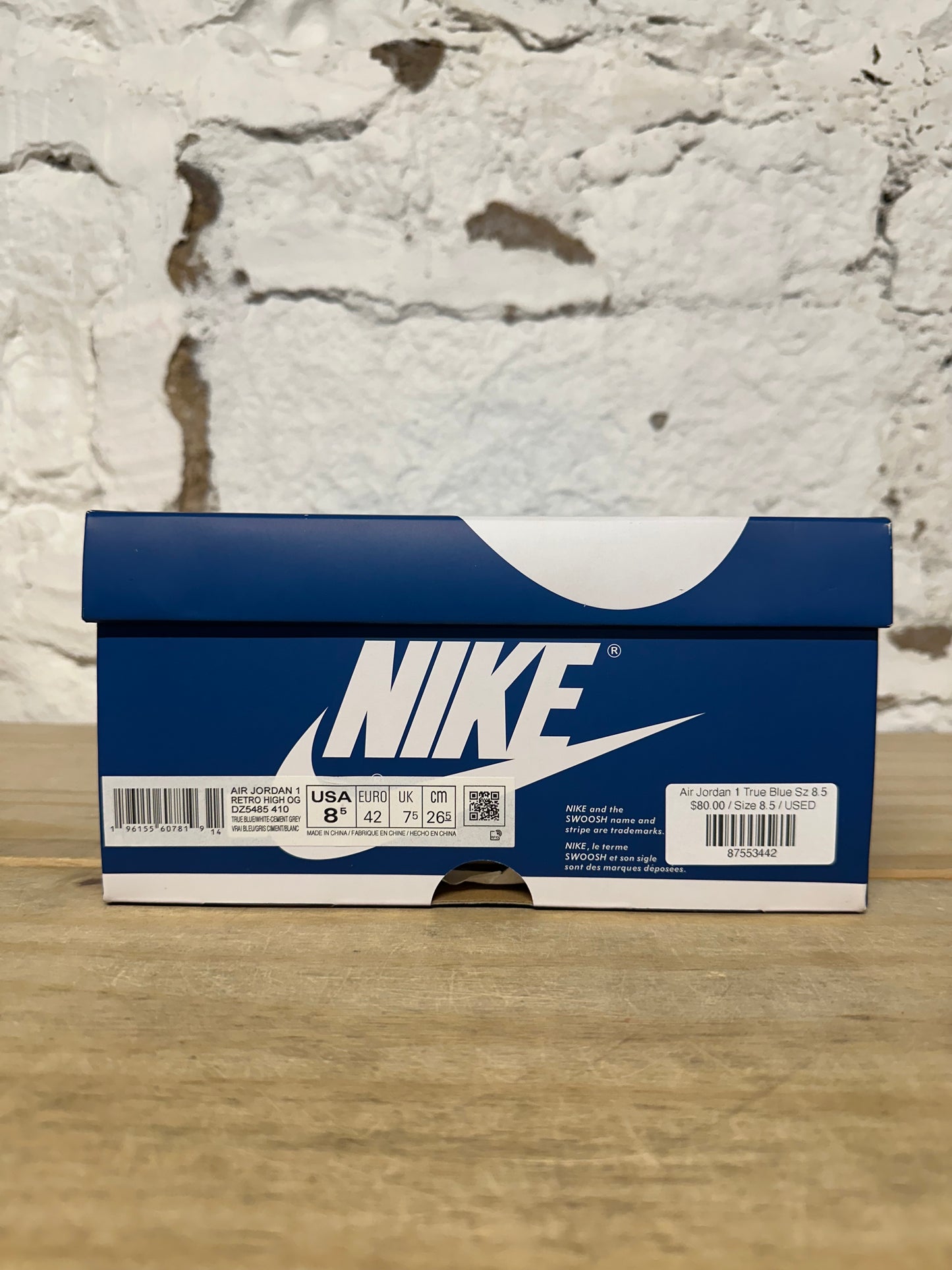 Air Jordan 1 High True Blue Sz 8.5