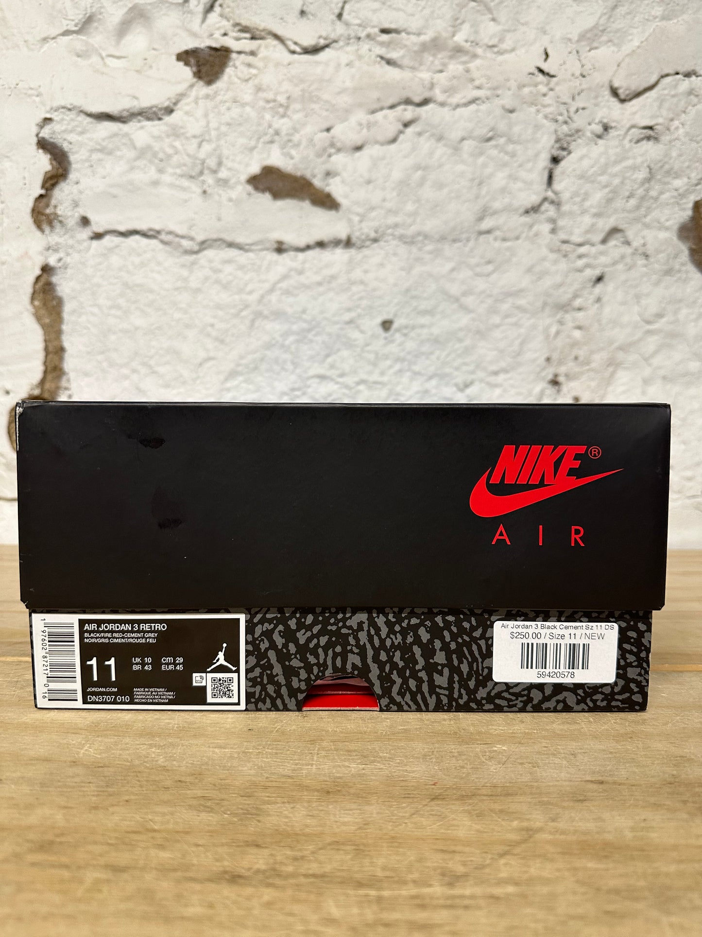 Air Jordan 3 Black Cement Sz 11 DS