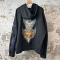 Who Decides War Flame Black Zip Up Hoodie Sz M