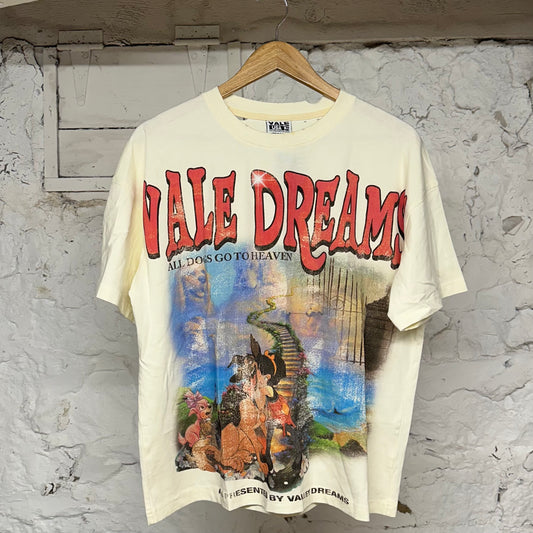 Vale All Dogs Go To Heaven Cream T-Shirt Sz S