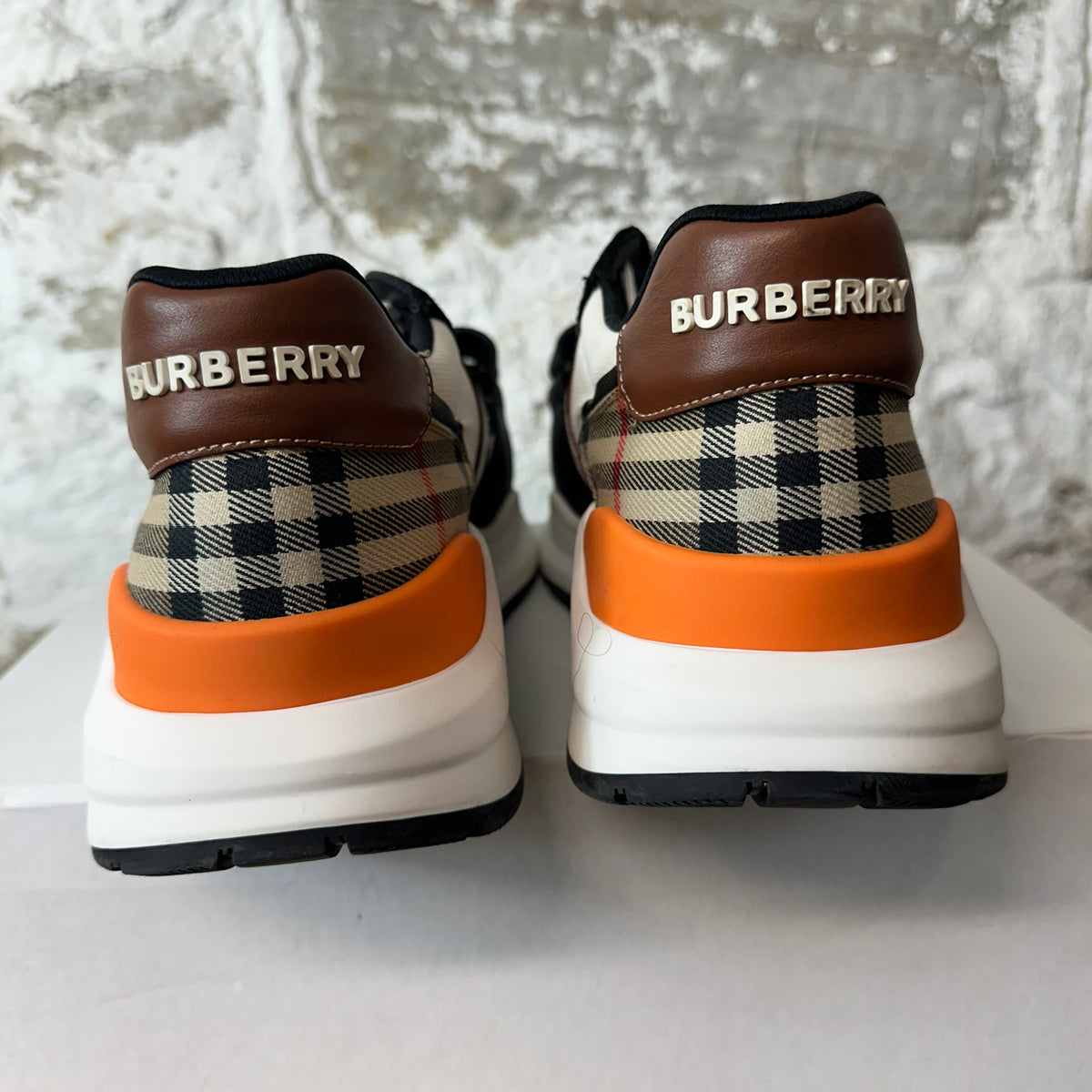 Burberry Regis Brown Black White Sneaker Sz 13 (46)