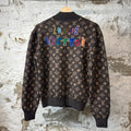 Louis Vuitton NBA Brown Monogram Zip Up Sweater Sz S