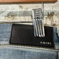 Amiri MX2 Multicolor Flannel Blue Denim Jeans Sz 31