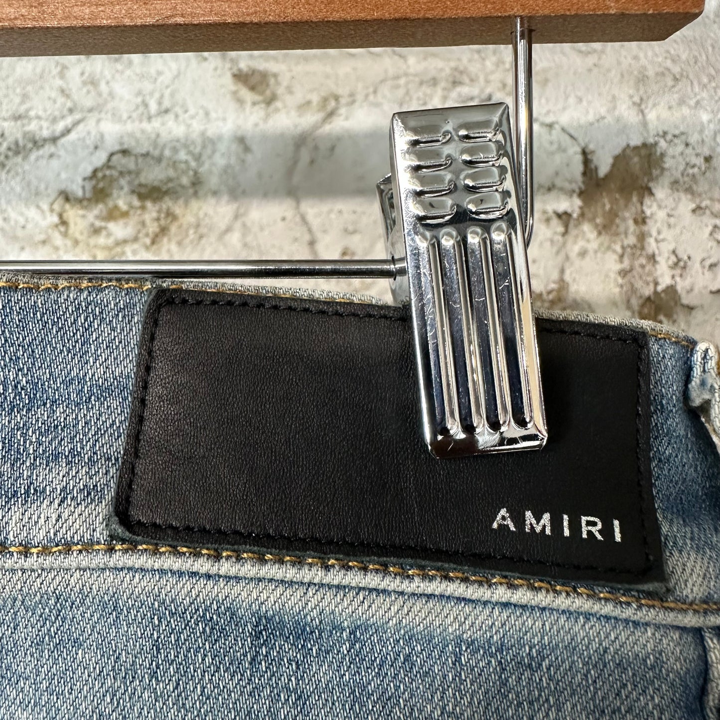 Amiri MX2 Multicolor Flannel Blue Denim Jeans Sz 31