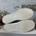 Gucci Black GG Embossed Monogram Slip On White Sneaker Sz 7.5