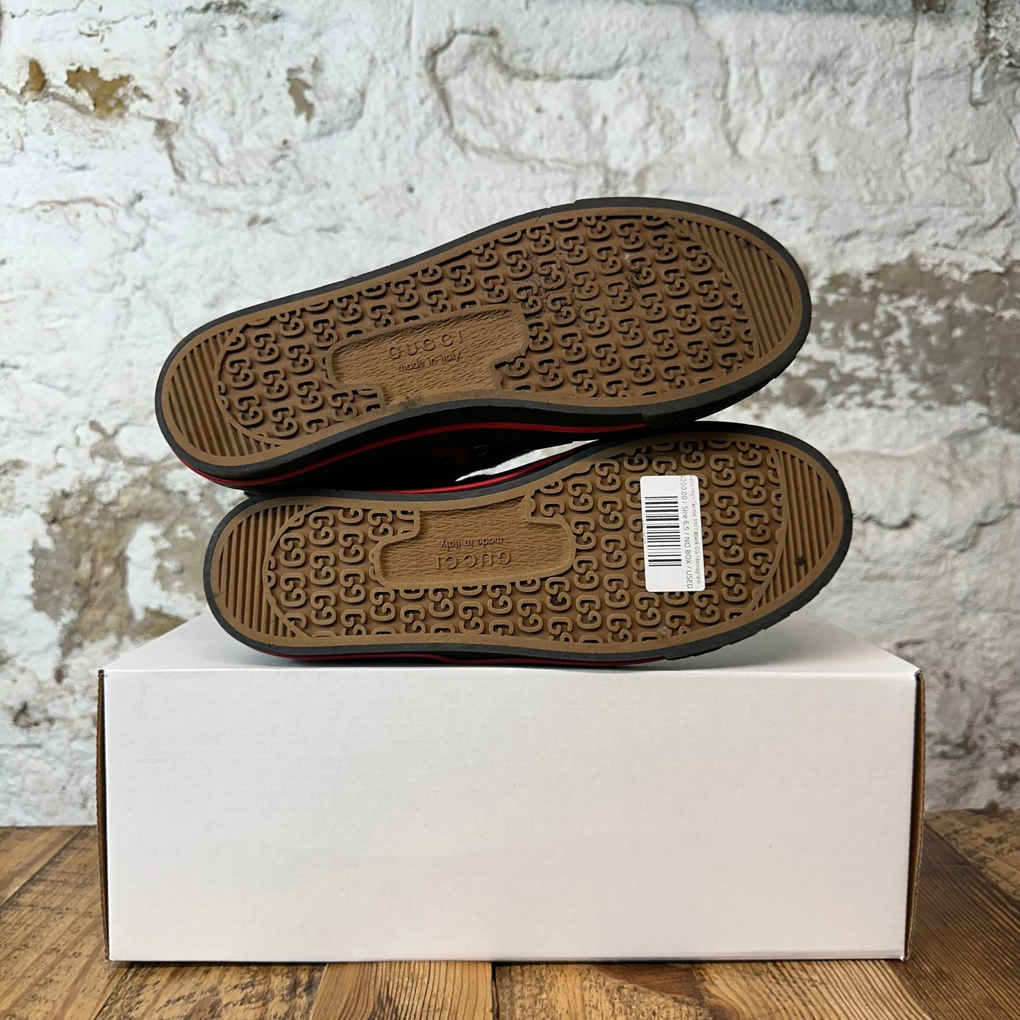 Gucci High Tennis 1977 Black GG Monogram Sneaker Sz 6.5