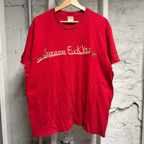 Supreme Fuck You Red T-Shirt Sz L