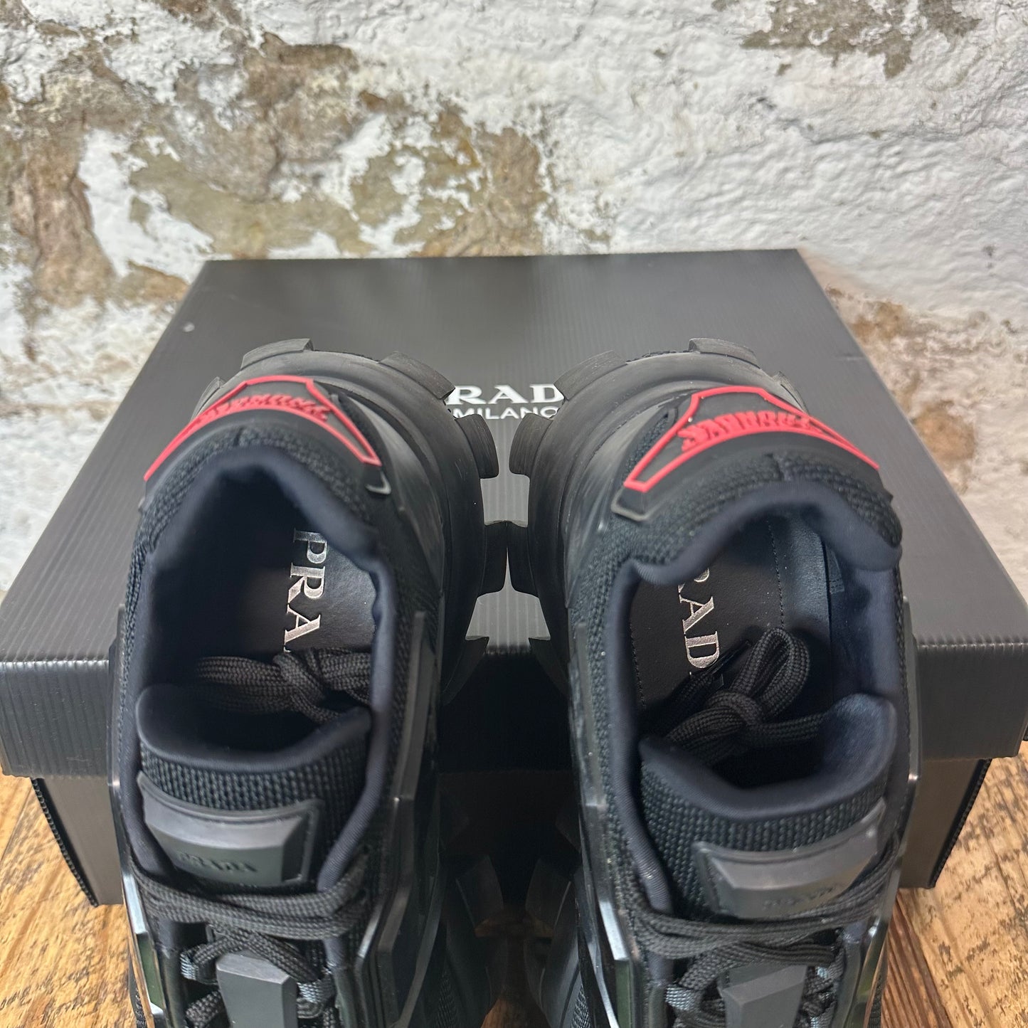 Prada Cloudbust Thunder Triple Black Sneaker Sz 9