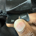 Amiri MX1 Black Leather Black Denim Jeans Sz 32