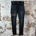 Amiri Leaf Spell Black Denim Jeans Sz 28