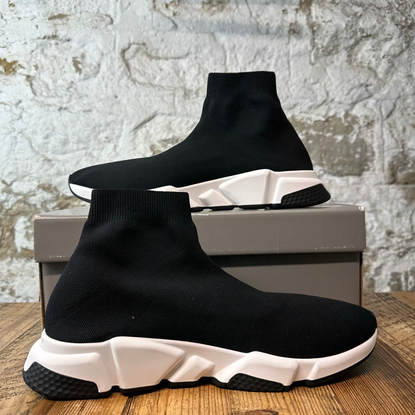 Balenciaga Sock Runner Black White Graffiti Sneaker DS