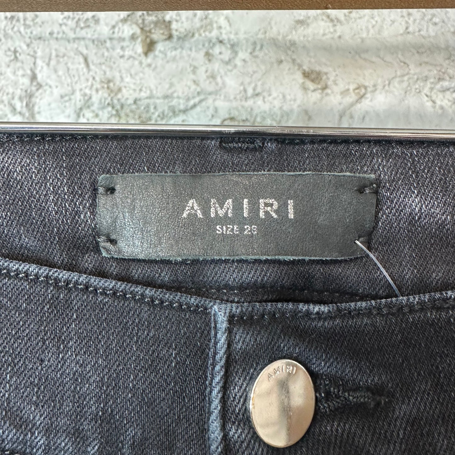 Amiri Leaf Spell Black Denim Jeans Sz 28