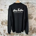Louis Vuitton Rue Du Pont Waflle Knit Black Sweater Sz XL