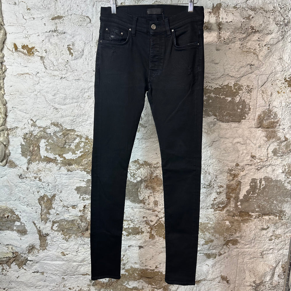 Amiri Plain Black Denim Jeans Sz 29