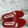 Louis Vuitton Red White Monogram Trainer Sneaker Sz 10 (8.5LV) No Box