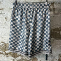 Amiri MA Blue White Checkered Silk Shorts Sz S DS