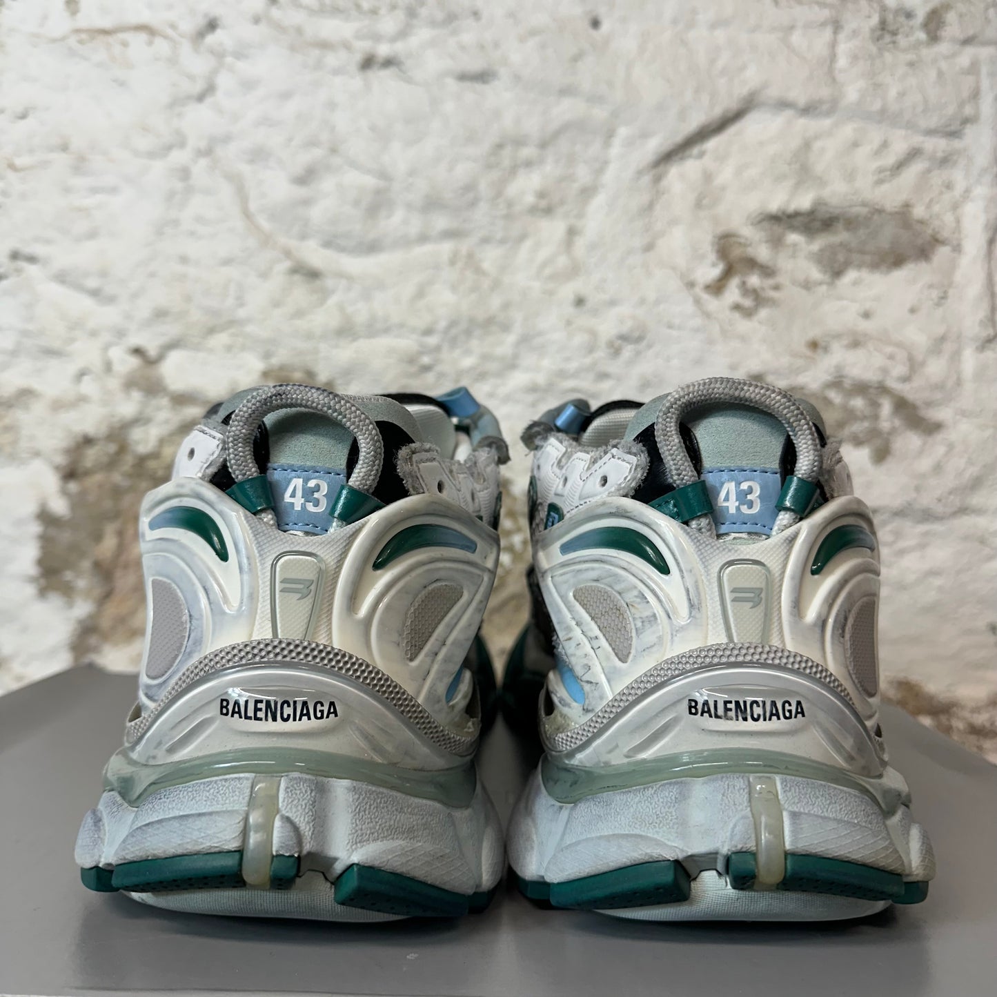 Balenciaga Runner White Green Blue Sneaker Sz 10 (43)