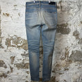 Amiri White MA Stripe Blue Denim Jeans Sz 32