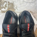Prada Americas Cup Triple Black Patent Sneaker Sz 8.5
