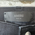 Amiri Horse Logo Distressed Black Denim Jeans Sz 33