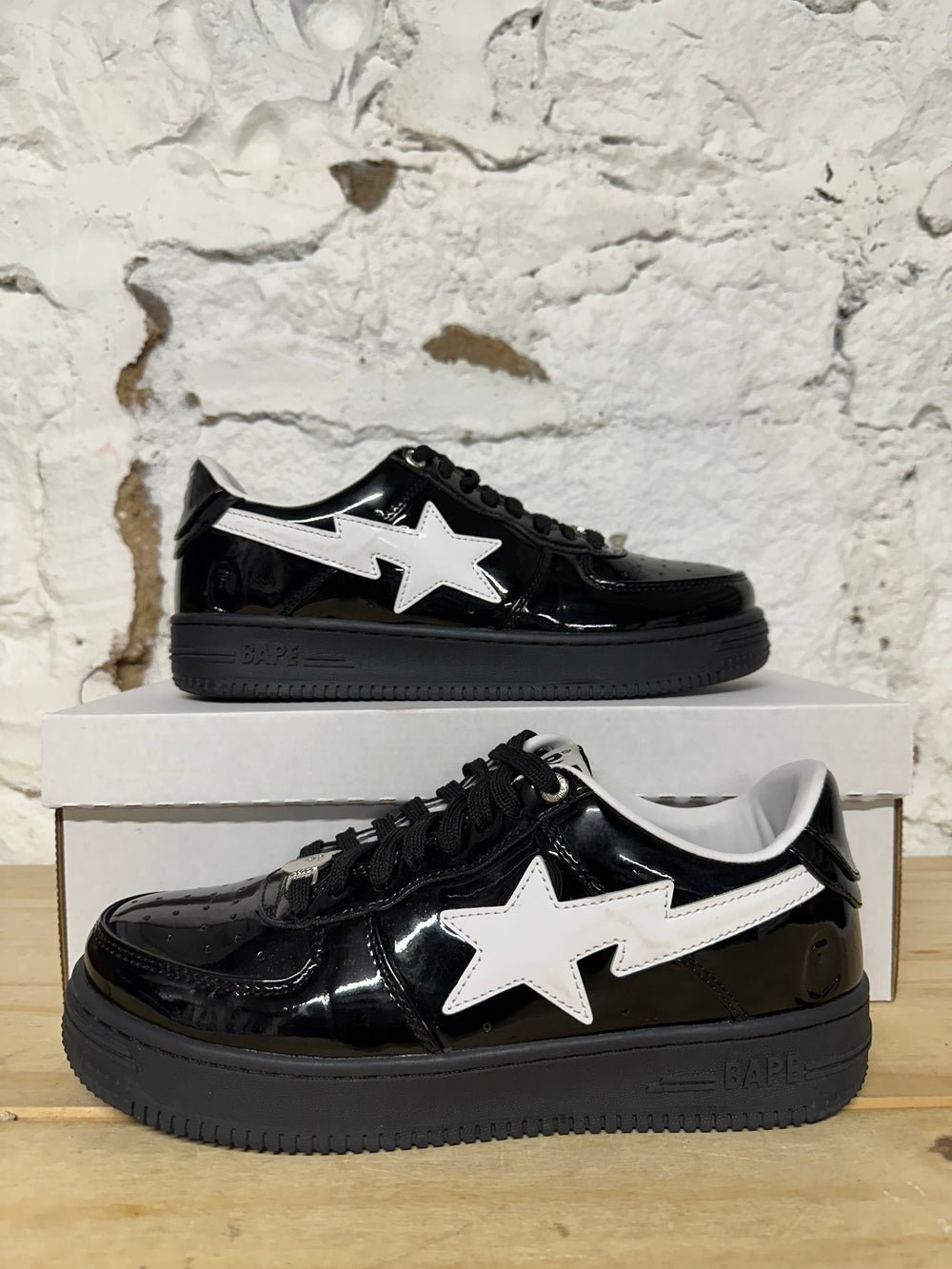 Bape Bapesta Black Patent Leather Sz 6.5