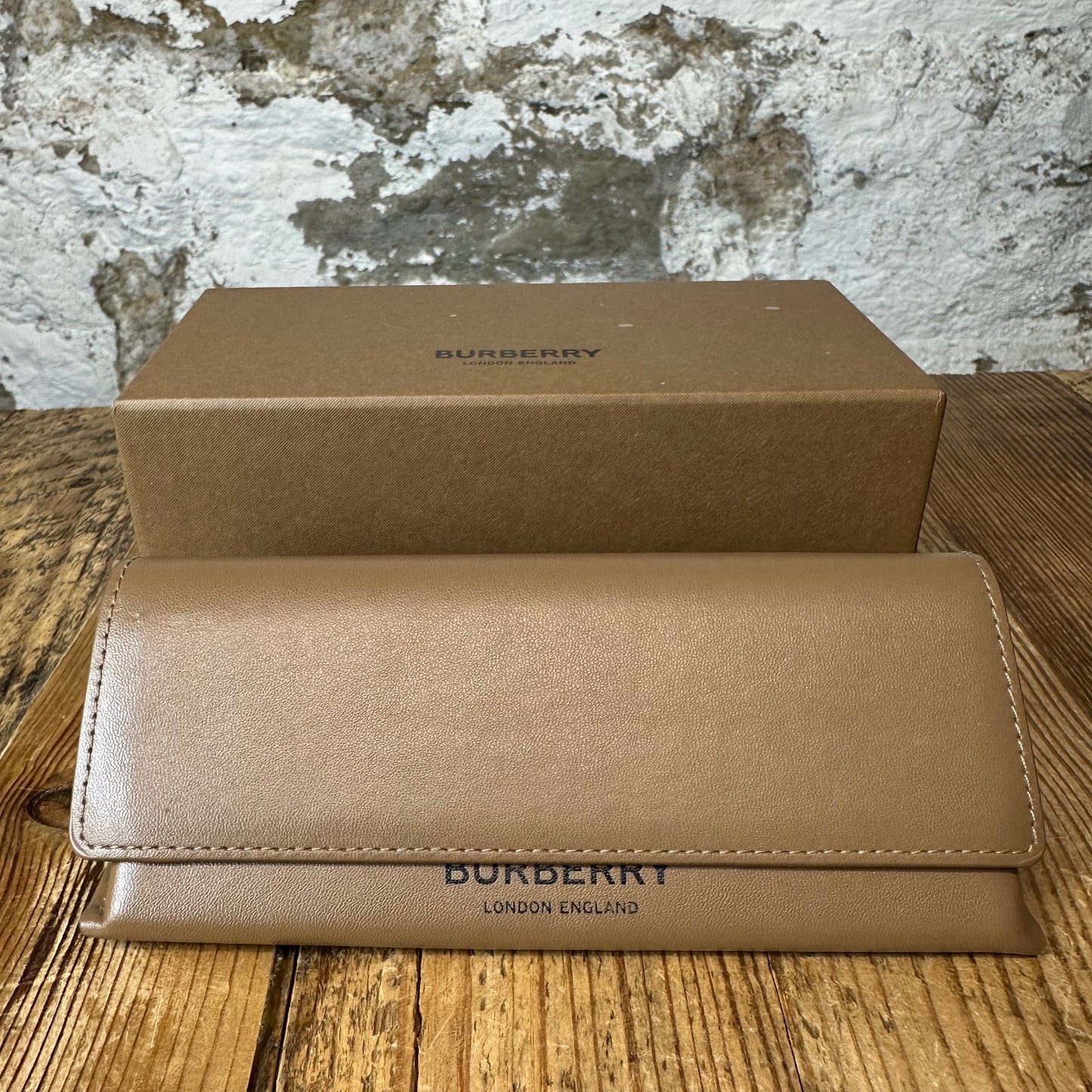 Burberry Black Tan Plaid Sunglasses W/ Box