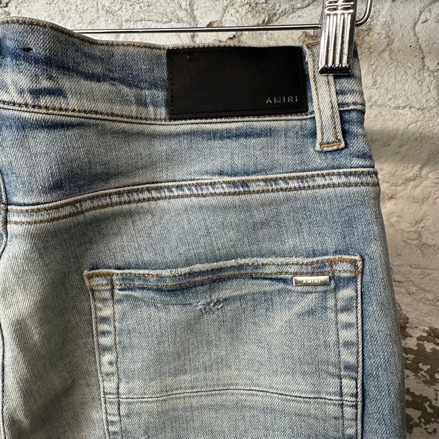 Amiri Multicolor Paisley Patches Blue Denim Jeans Sz 32