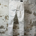 Amiri MX1 White Leather White Denim Jeans Sz 36