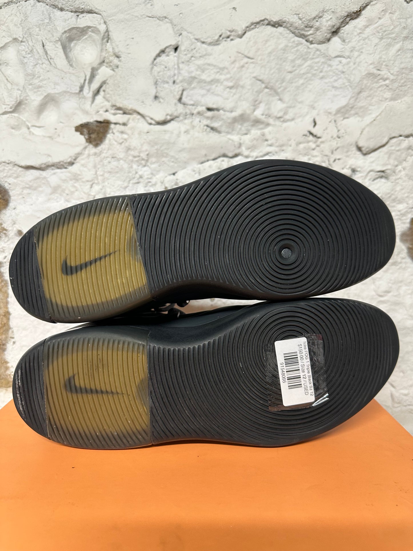 Nike Air Fear of God 1 Triple Black Sz 12
