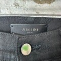 Amiri MX1 Black Leather Black Waxed Denim Jeans Sz 31 DS