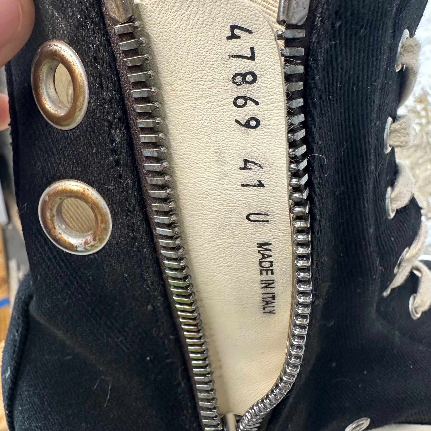 Rick Owens High Lido Black Milk Sneaker Sz 8 (41)