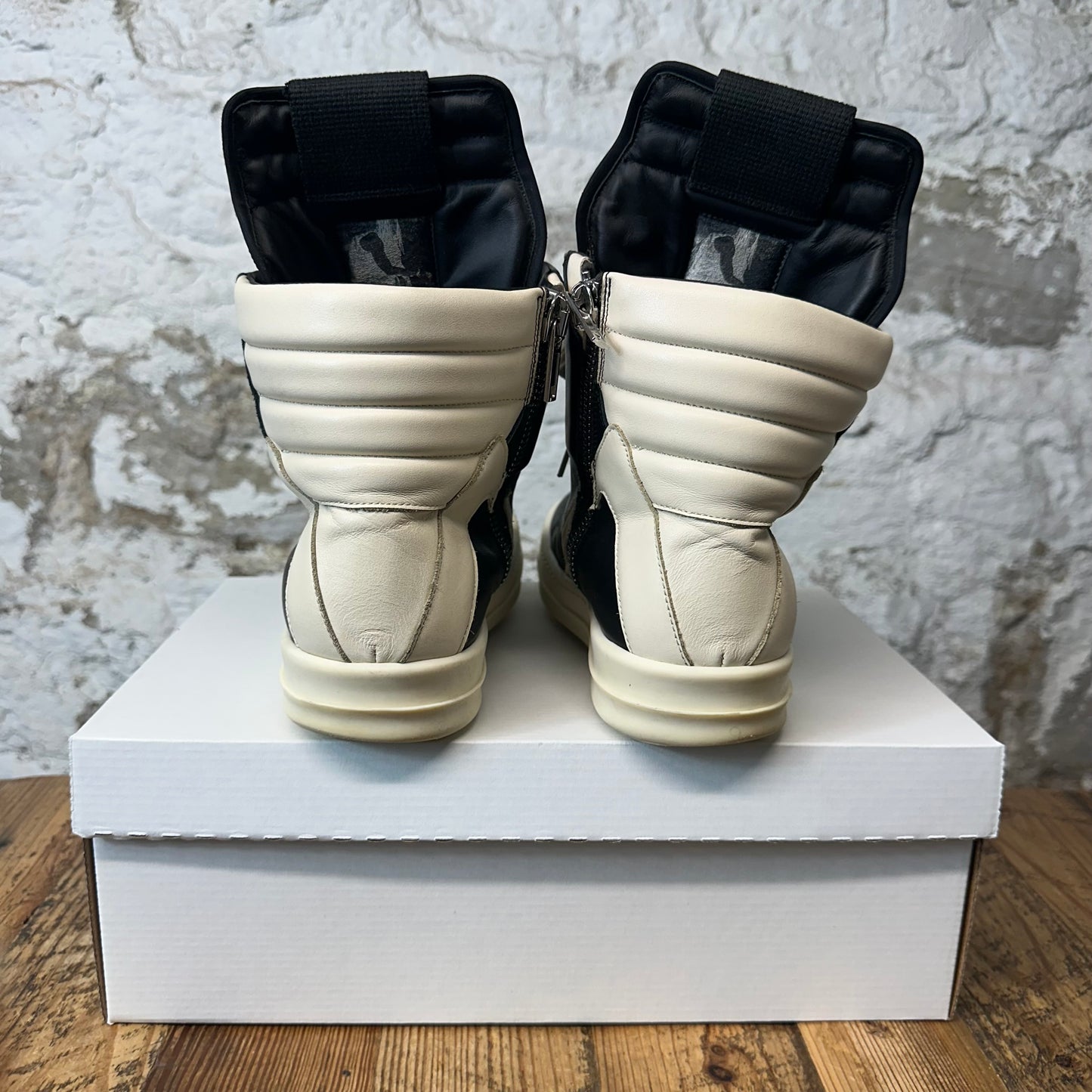 Rick Owens High Geobasket Black Milk Sneaker Sz 7 (40)