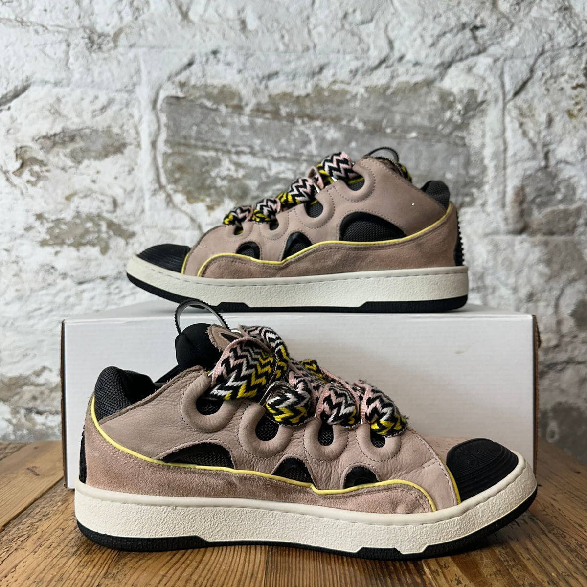 Lanvin Curb Pink White Black Sneaker Sz 7 (40)