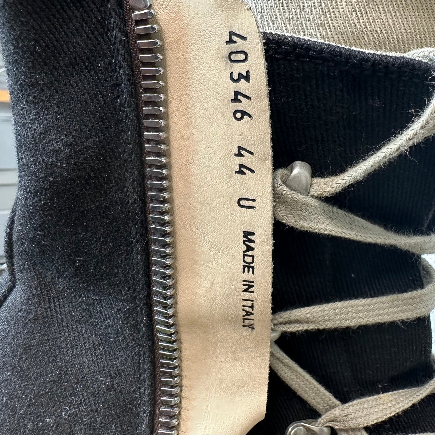 Rick Owens High Hexa Lace Black Milk Sneaker Sz 11 (44)