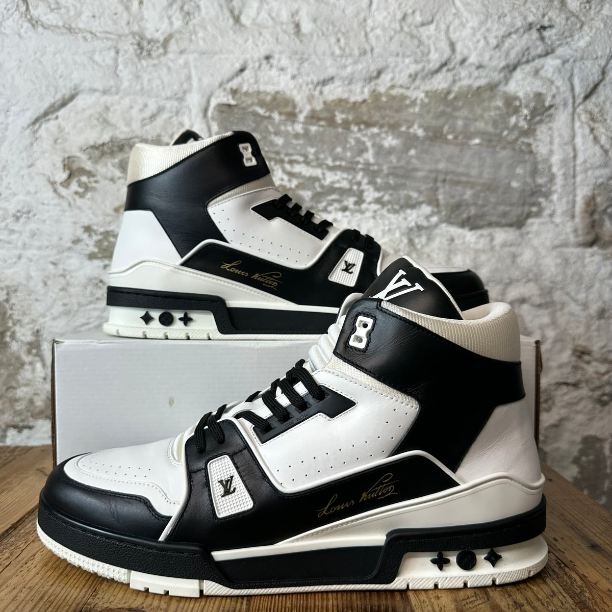Louis Vuitton High Black White Trainer Sneaker Sz 11.5 (10LV)