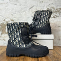 Dior Oblique Jacquard Nylon Combat Boot Sz 7.5 (40.5) No Box