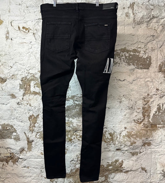 Amiri Blue Tie Dye Spell Black Denim Jeans Sz 40