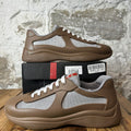 Prada Americas Cup Brown Rubber Grey Sneaker Sz 9 (42)