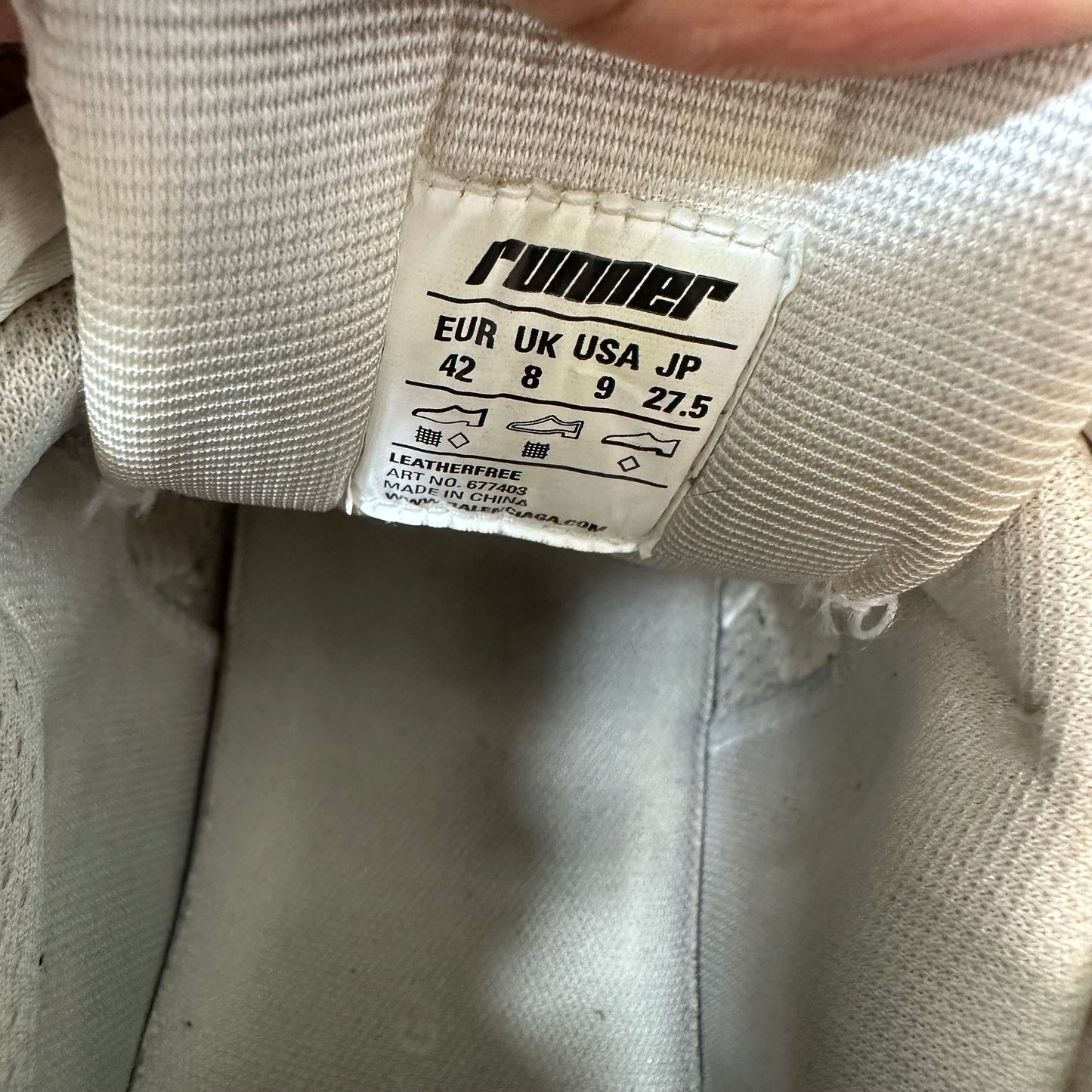 Balenciaga Runner Beige White Black Sneaker Sz 9 (42)