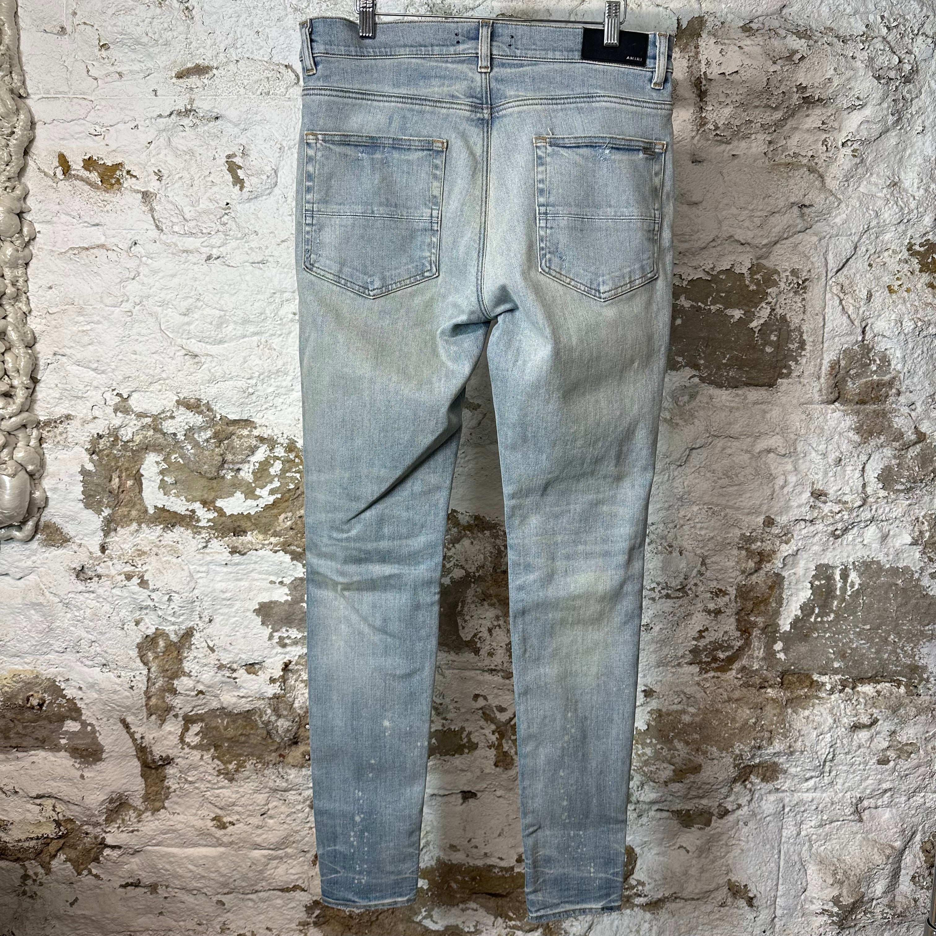Amiri Leopard Thrasher Blue Denim Jeans Sz 34 – The Gallery Online